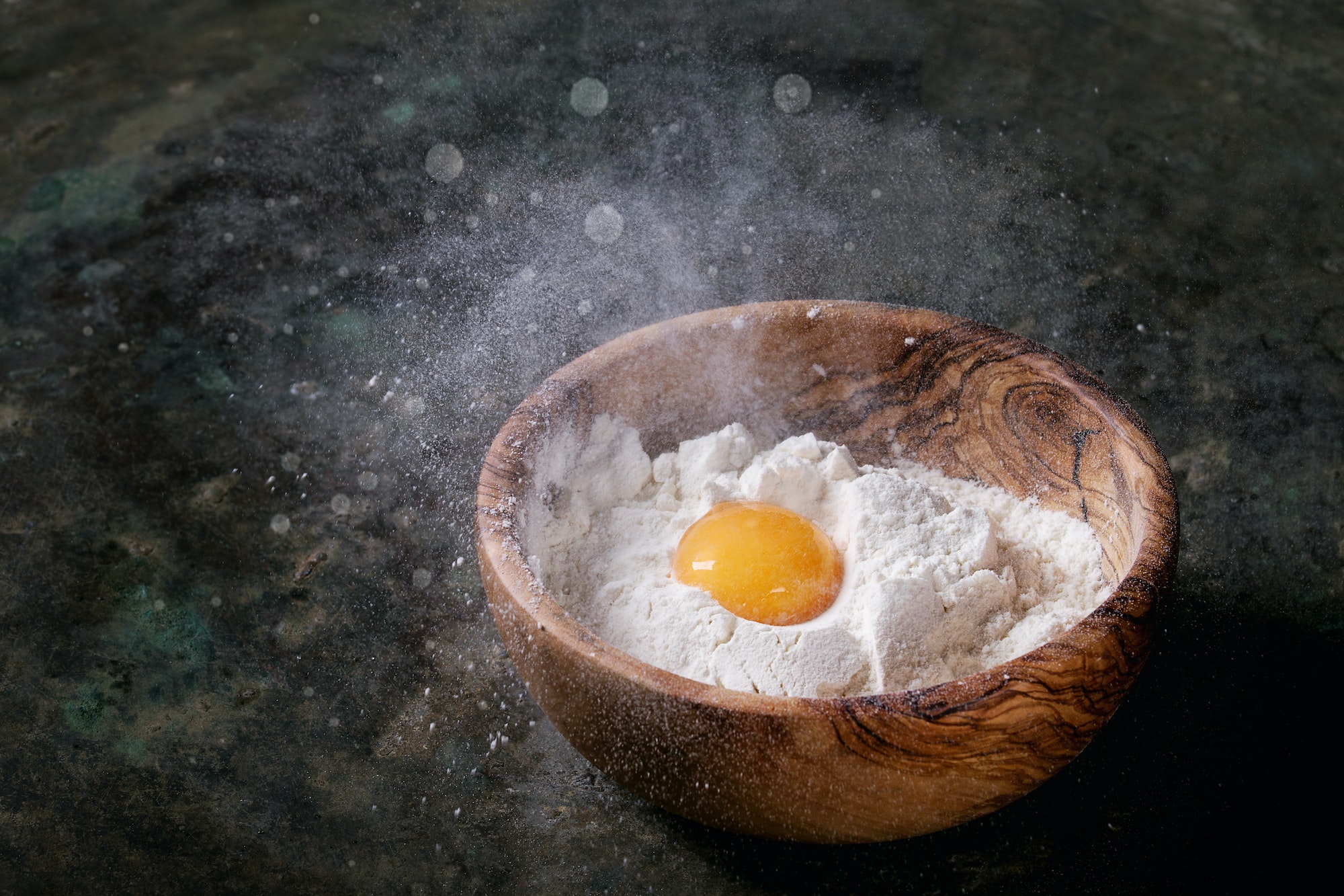 Flour and egg yolk